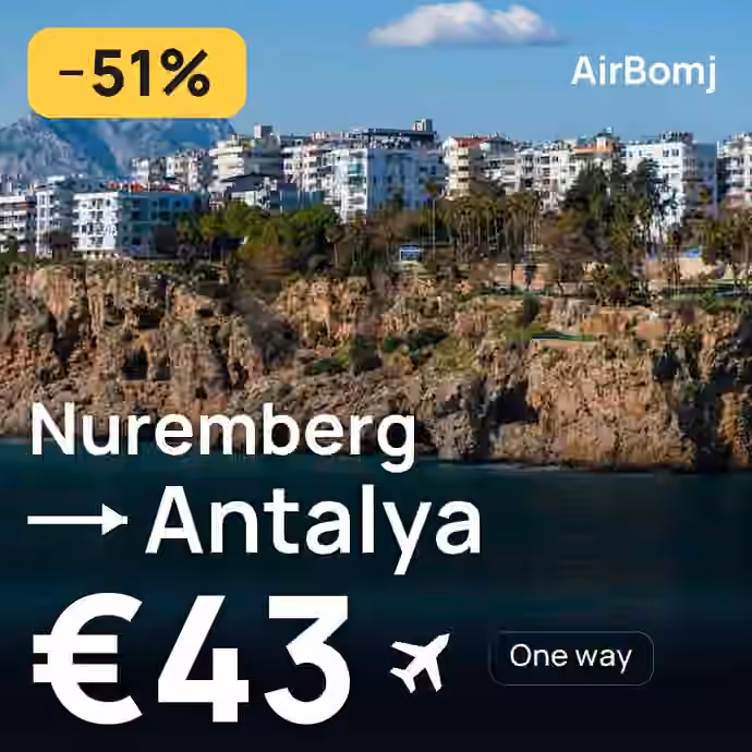 Nuremberg → Antalya for €43