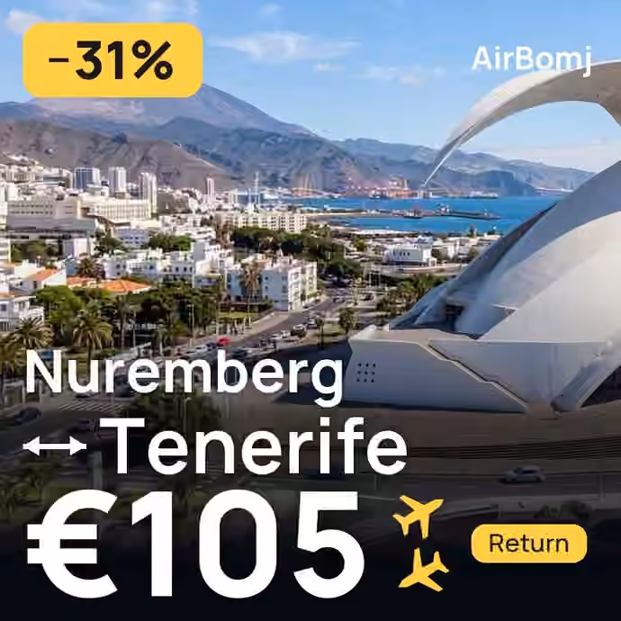 Nuremberg → Tenerife for €105