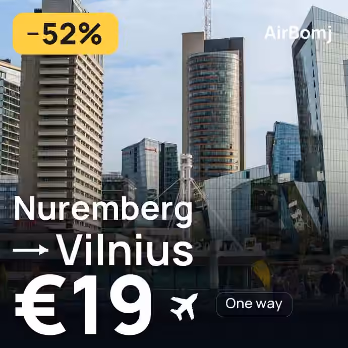 Nuremberg → Vilnius for €19