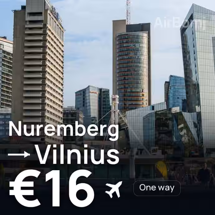 Nuremberg → Vilnius for €16