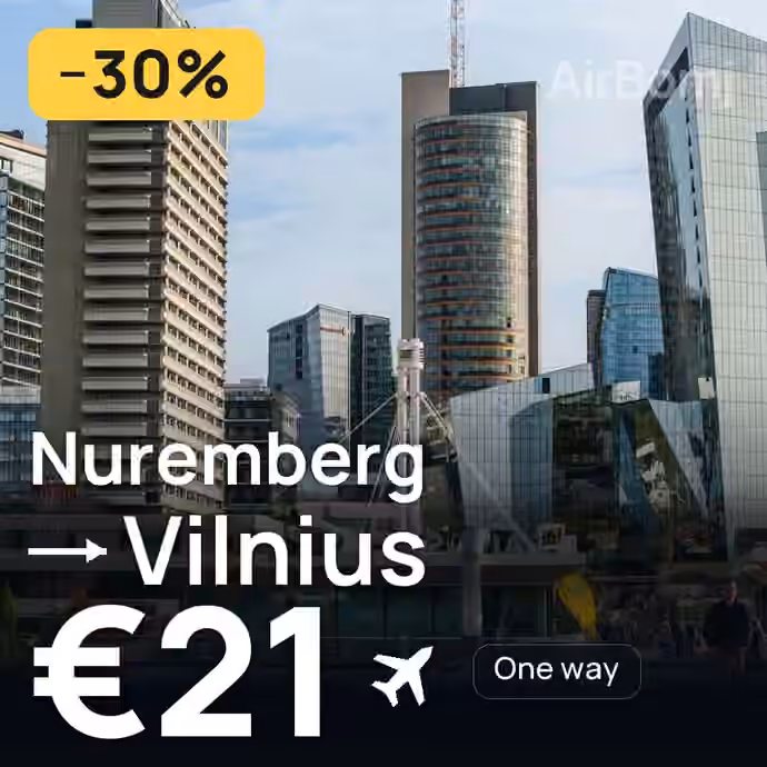 Nuremberg → Vilnius for €21