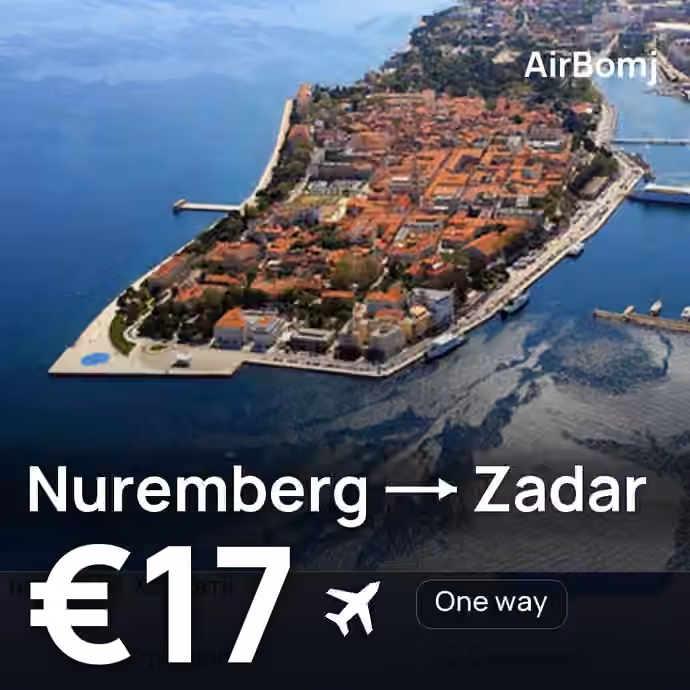 Nuremberg → Zadar for €17