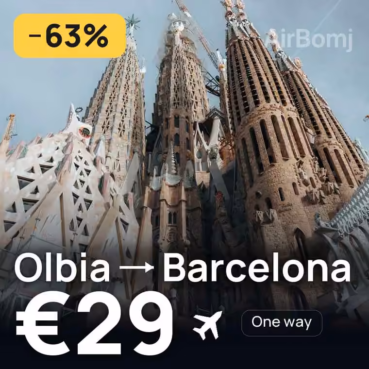 Olbia → Barcelona for €33