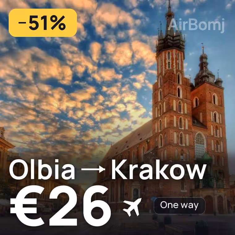 Olbia → Krakow for €26