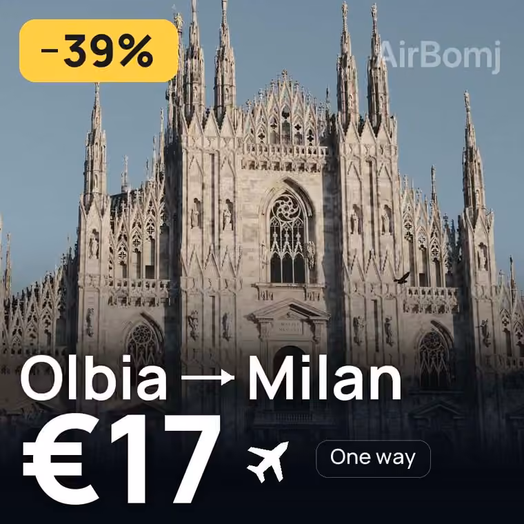 Olbia → Milan for €17