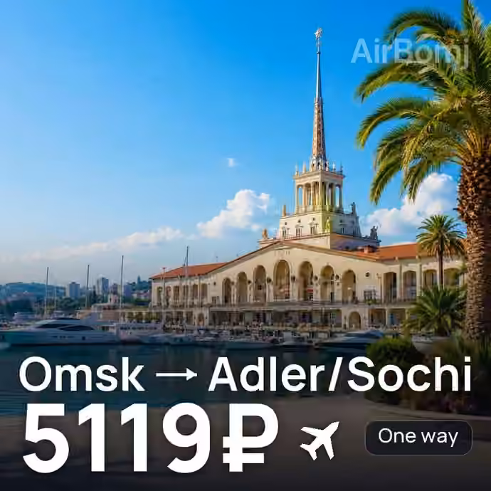 Omsk → Adler/Sochi for 5119 ₽