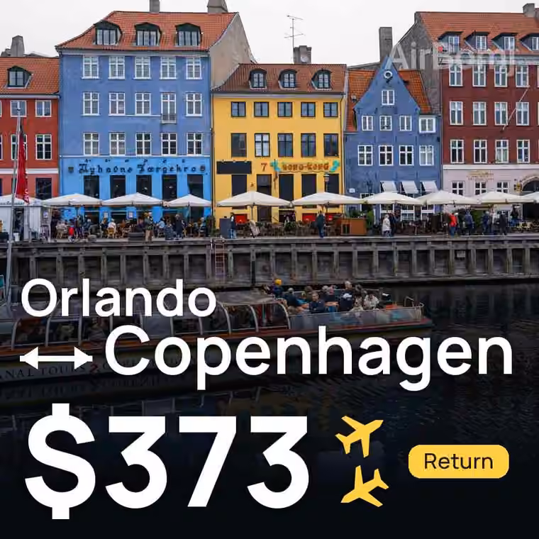 Orlando → Copenhagen for $373