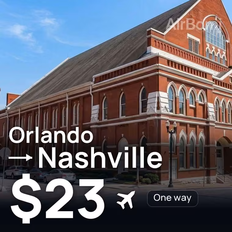 Orlando → Nashville for $23