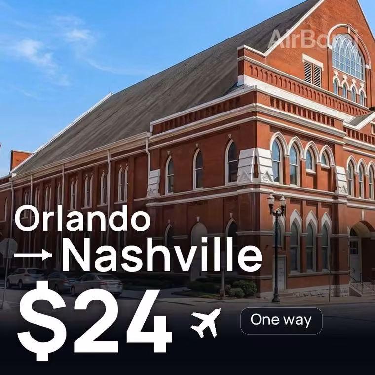 Orlando → Nashville for $24