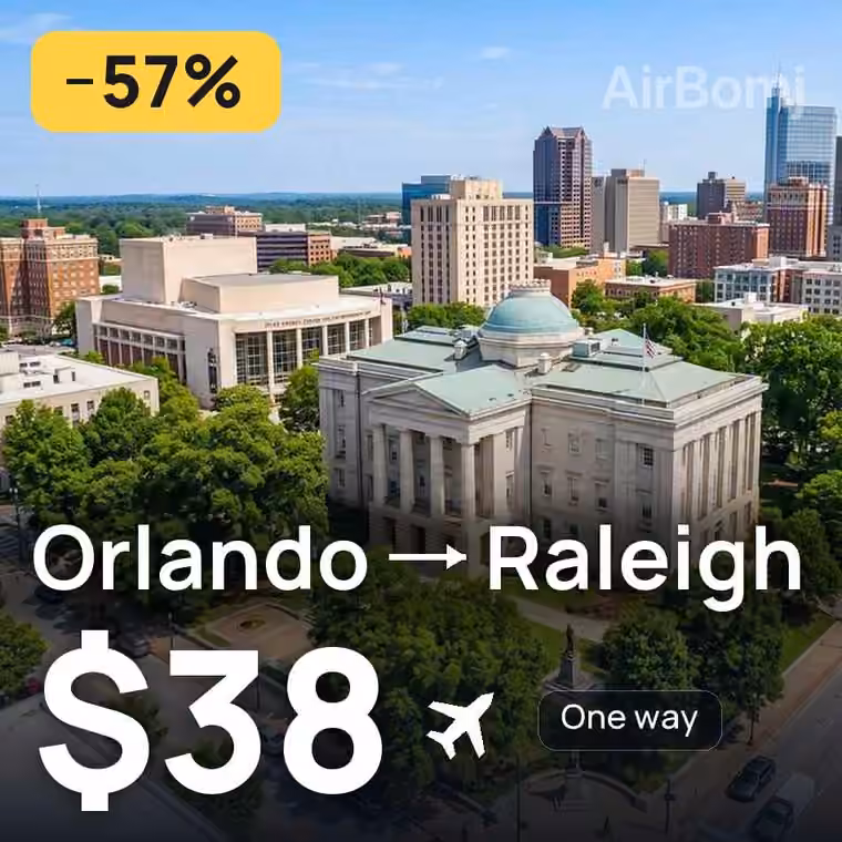 Orlando → Raleigh for $38