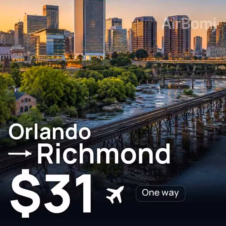 Orlando → Richmond for $31