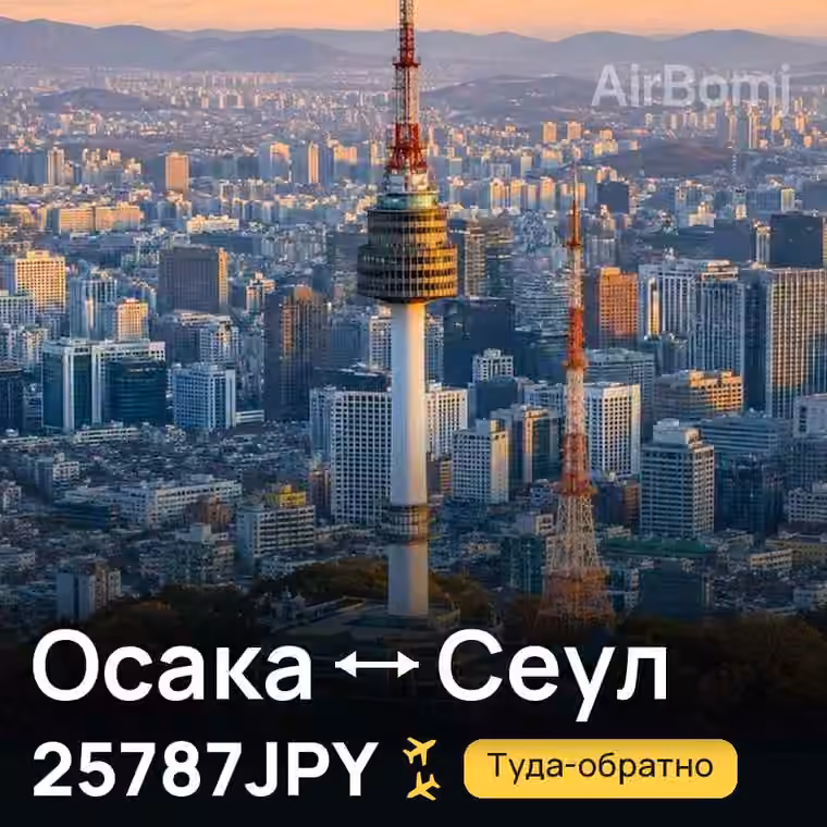 Осака → Сеул за 25787JPY