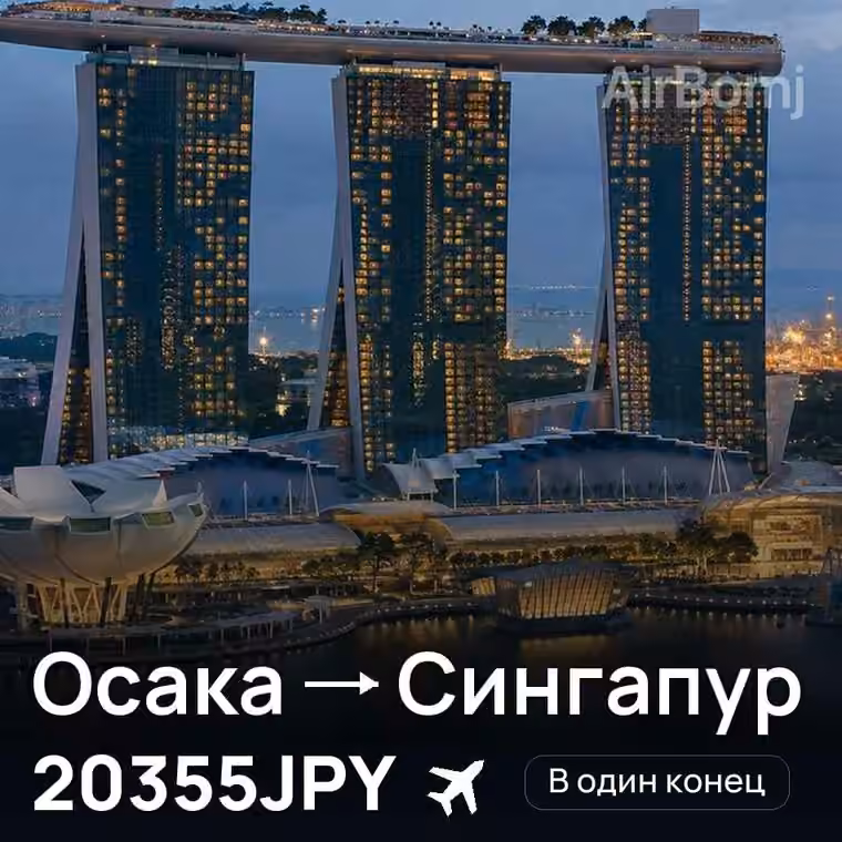 Осака → Сингапур за 20456JPY