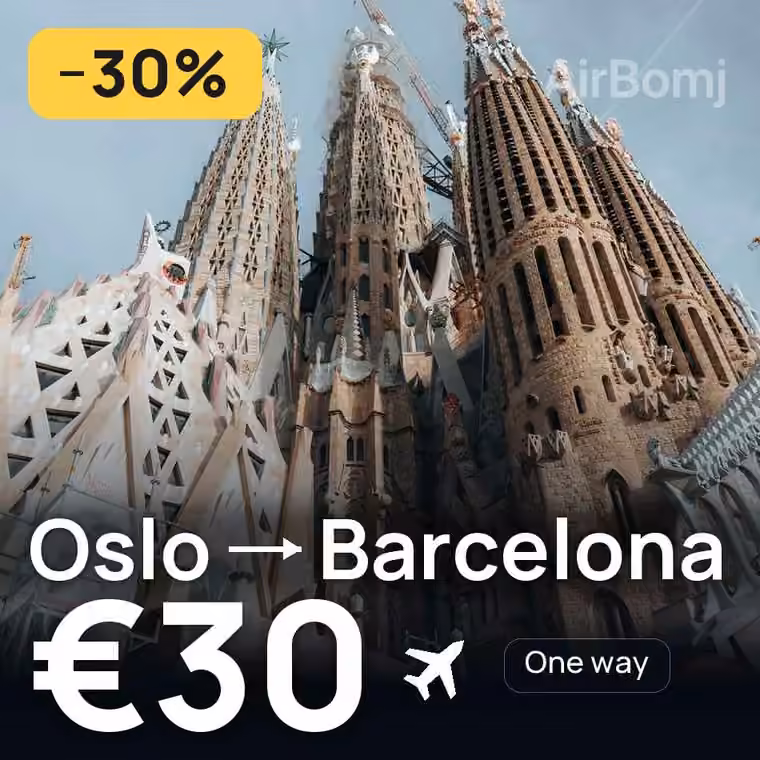 Oslo → Barcelona for €30