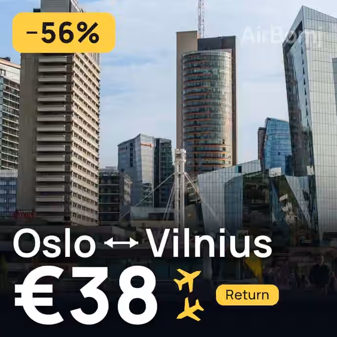 Oslo → Vilnius for €38