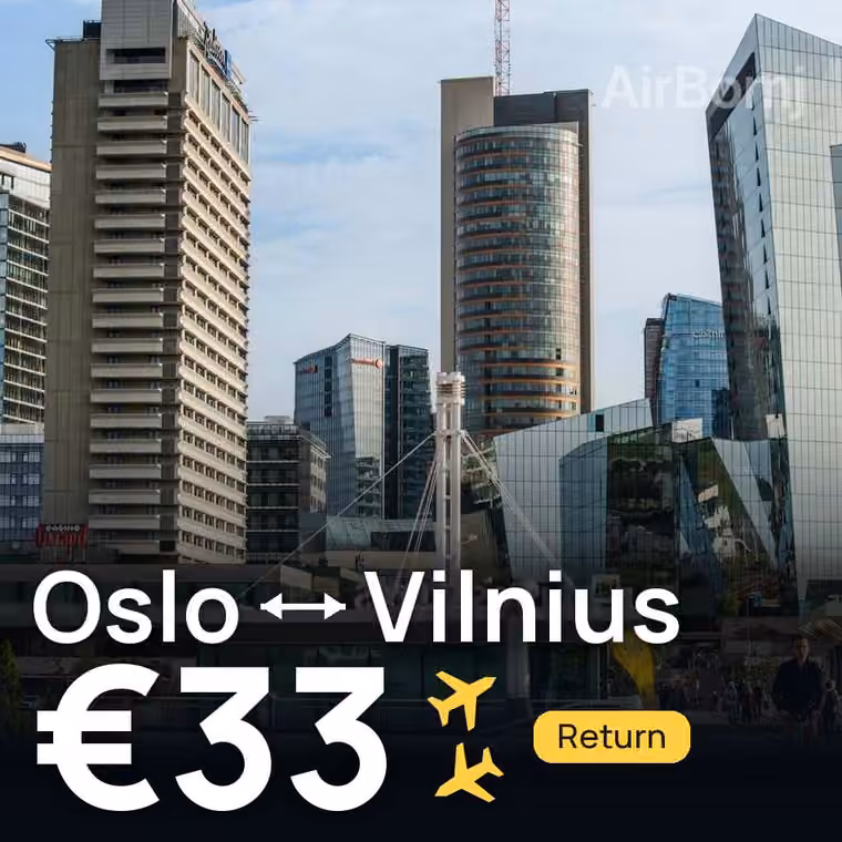 Oslo → Vilnius for €33
