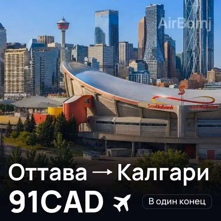 Оттава → Калгари за 91CAD