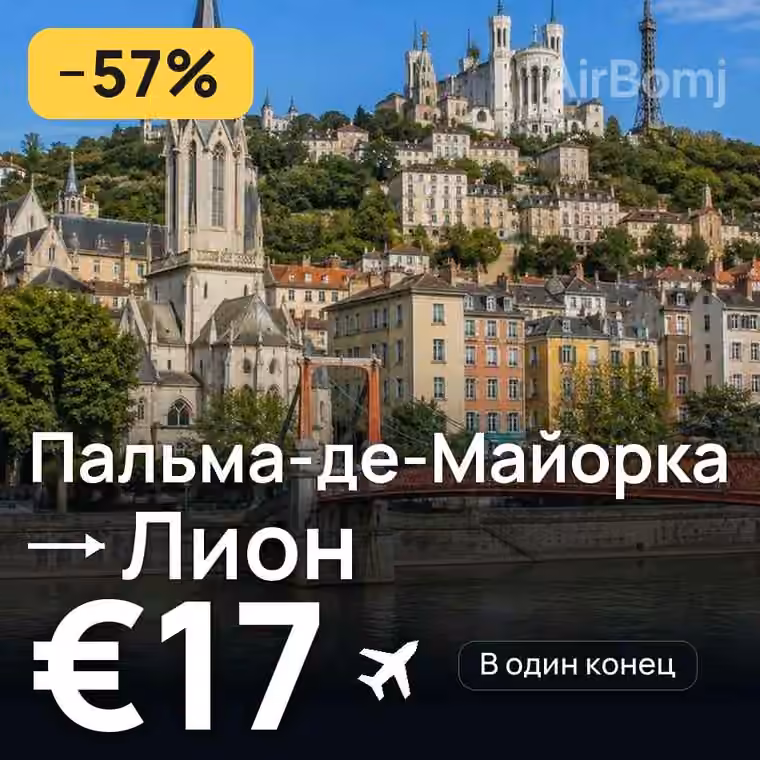 Пальма-де-Майорка → Лион за €17