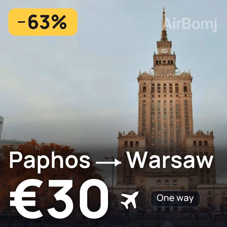 Paphos → Warsaw for €30