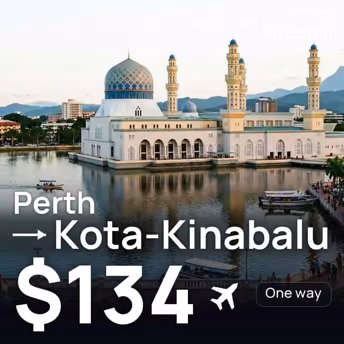 Perth → Kota-Kinabalu for $134