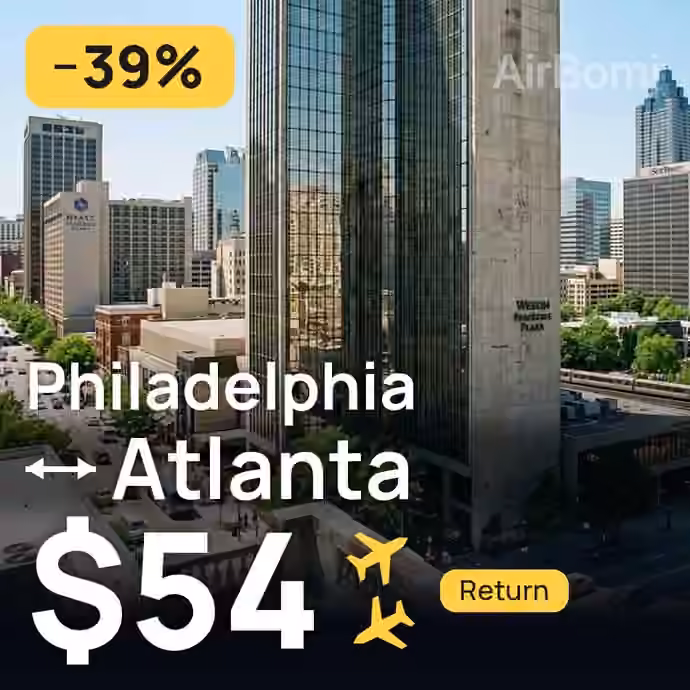 Philadelphia → Atlanta for $54