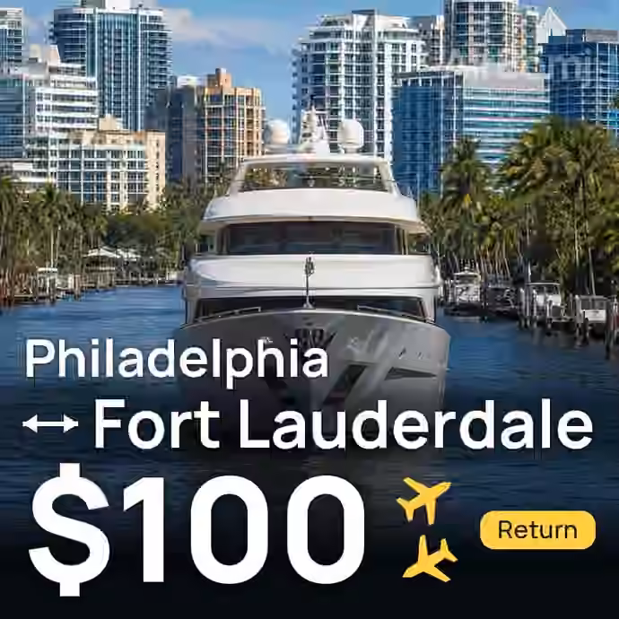 Philadelphia → Fort Lauderdale for $100