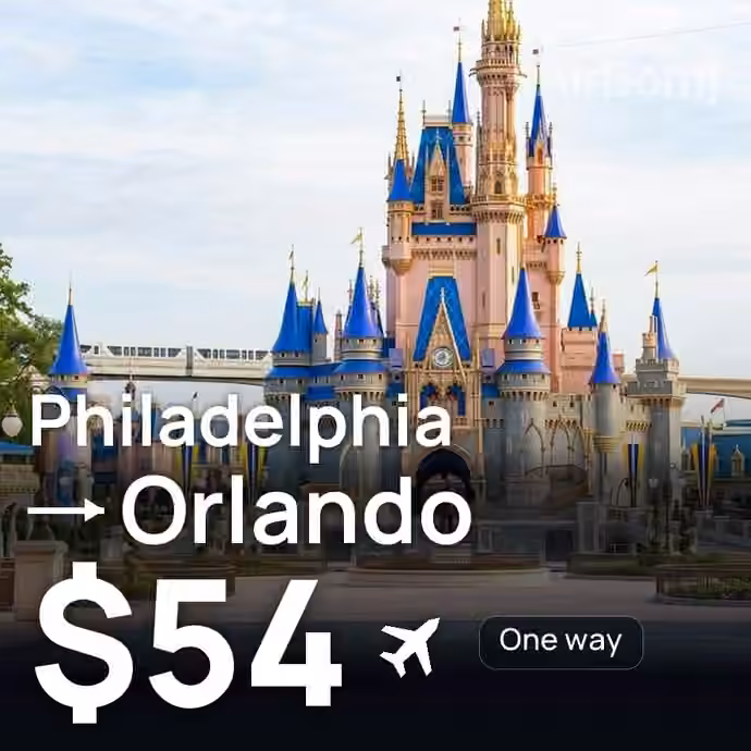 Philadelphia → Orlando for $54
