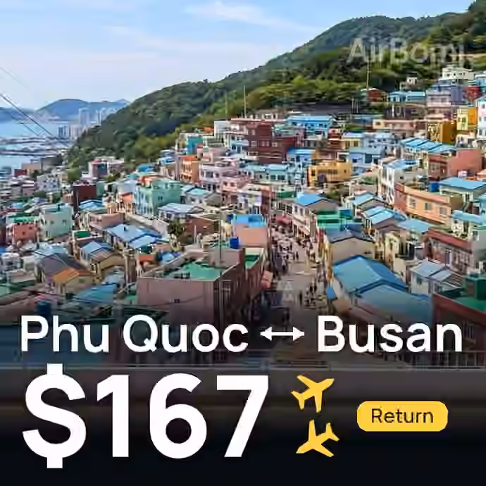 Phu Quoc → Busan for $167