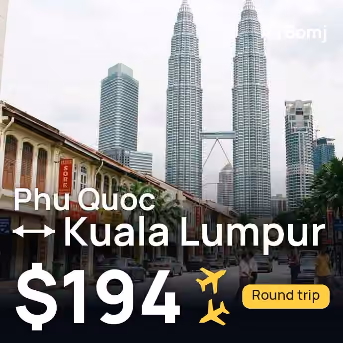 Phu Quoc → Kuala Lumpur for €170