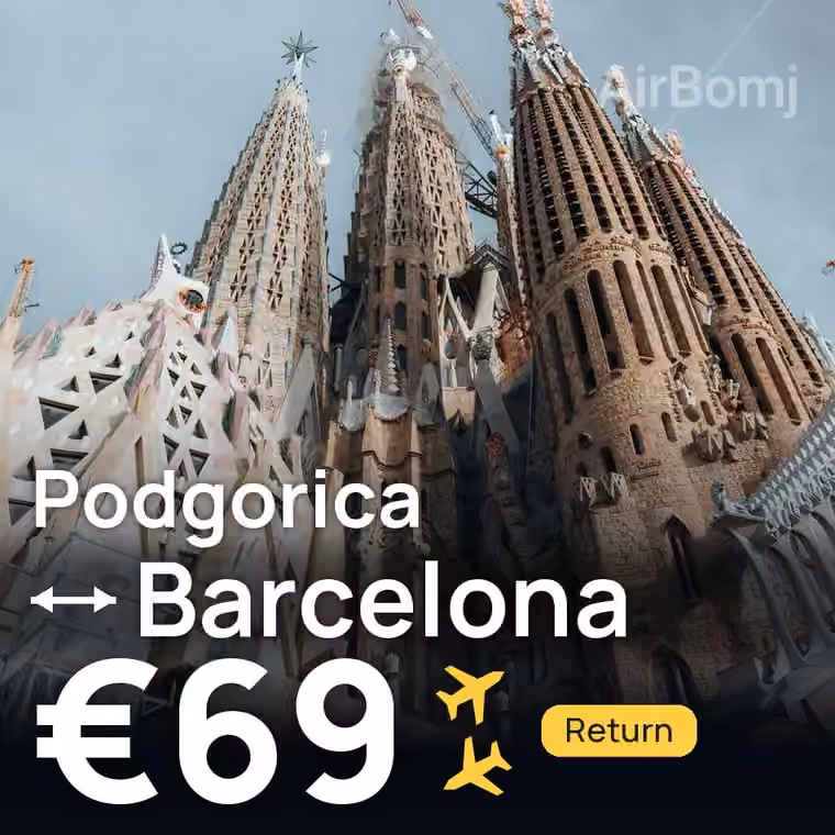 Podgorica → Barcelona for €69