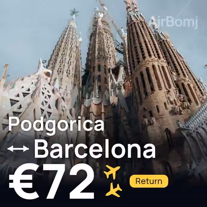 Podgorica → Barcelona for €72