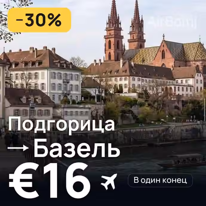 Подгорица → Базель за €16