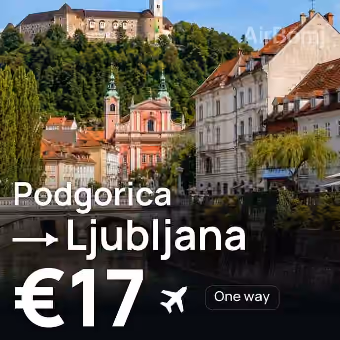 Podgorica → Ljubljana for €17