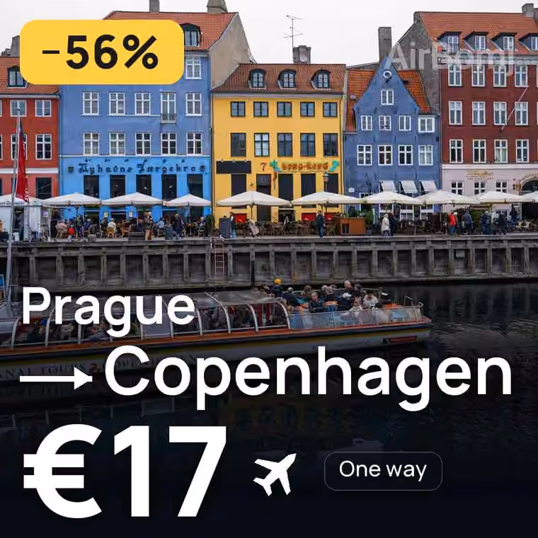 Prague → Copenhagen for €17
