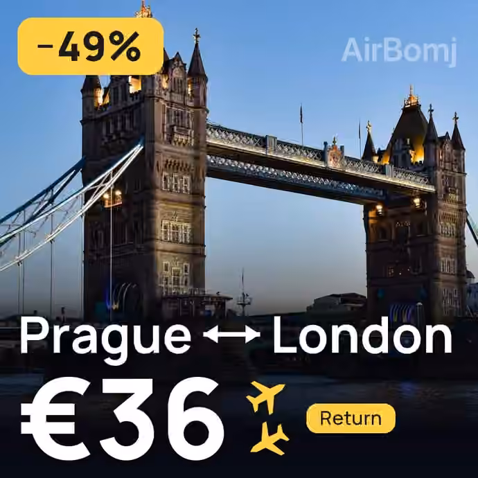 Prague → London for €36