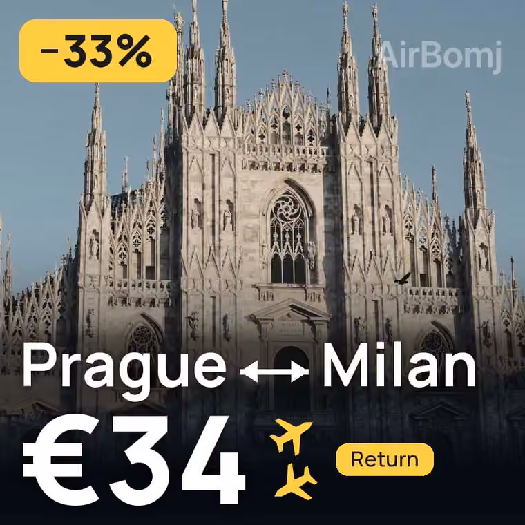 Prague → Milan for €34
