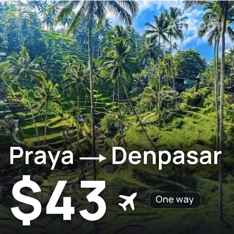 Praya → Denpasar (Bali) for $43