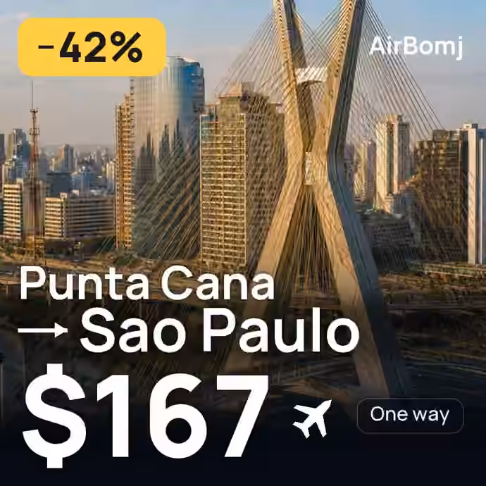 Punta Cana → Sao Paulo for $167