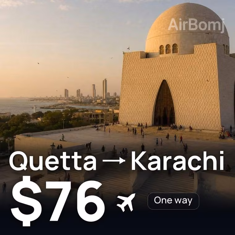 Quetta → Karachi for $76