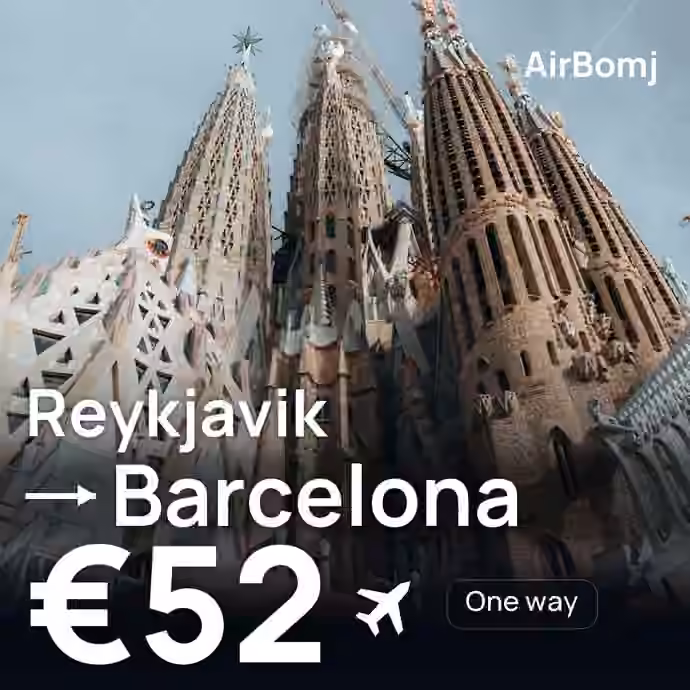 Reykjavik → Barcelona for €52