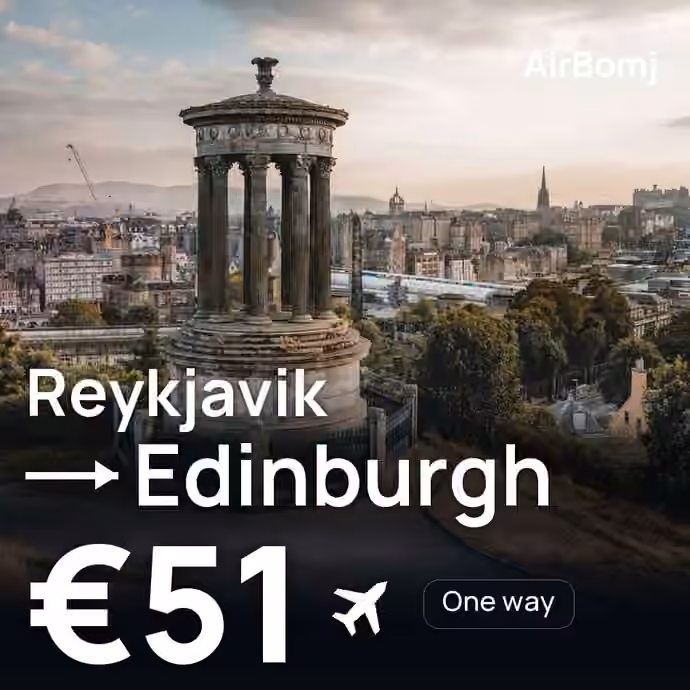Reykjavik → Edinburgh for €51