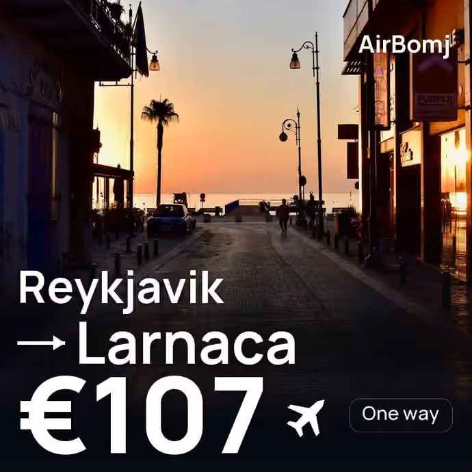 Reykjavik → Larnaca for €107
