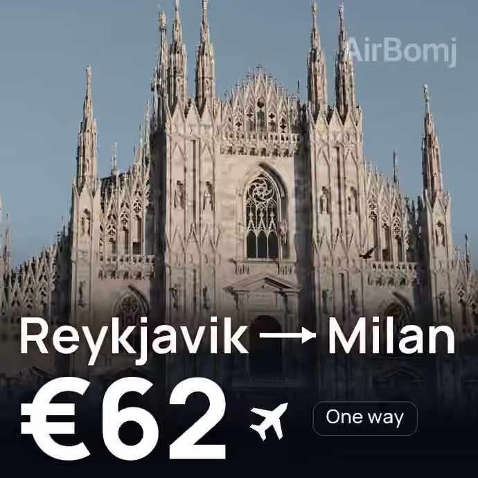 Reykjavik → Milan for €62