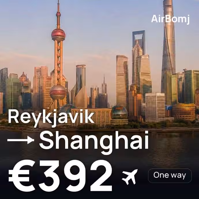 Reykjavik → Shanghai for €392