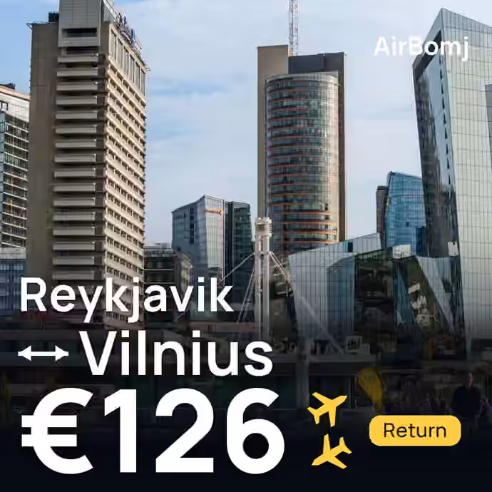 Reykjavik → Vilnius for €126