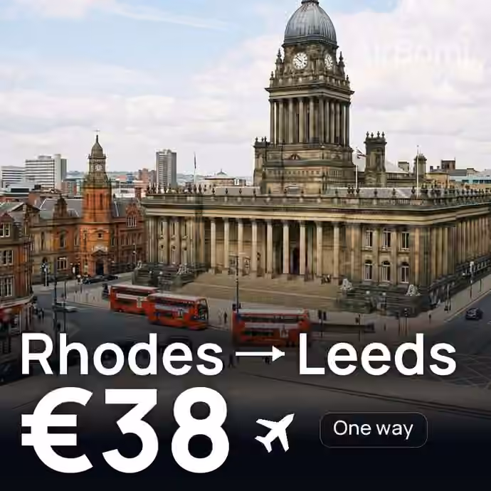 Rhodes → Leeds for €38