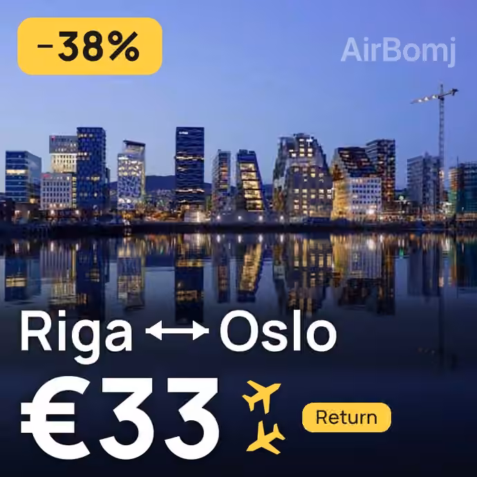 Riga → Oslo for €33