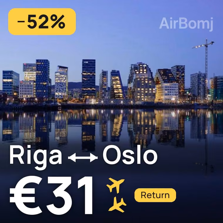 Riga → Oslo for €31