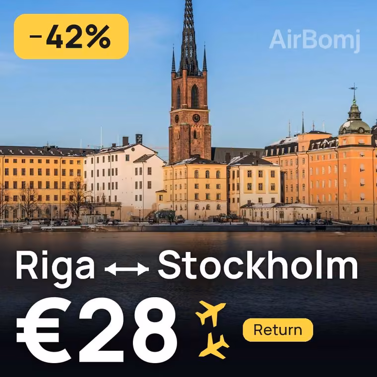 Riga → Stockholm for €28