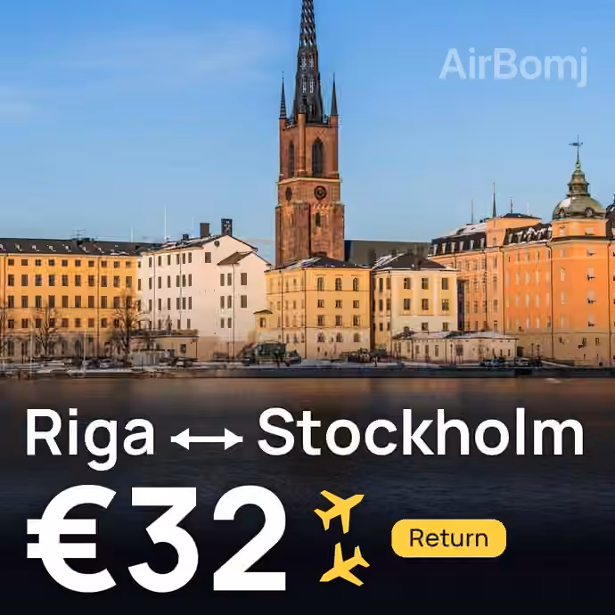 Riga → Stockholm for €32